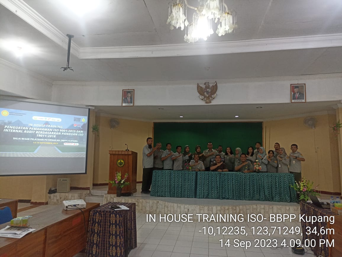 Terapkan Sistem Manajemen Mutu ISO 9001: 2015 BBPP Kupang Gelar In House Training