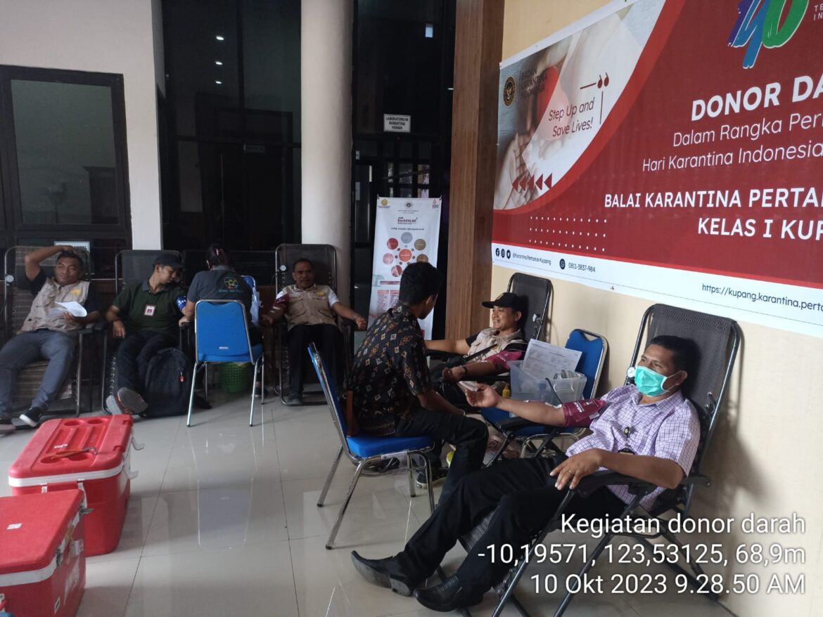 Meriahkan Hari Karantina Indonesia ke 146, Pegawai BBPP Kupang Kementan Donor Darah