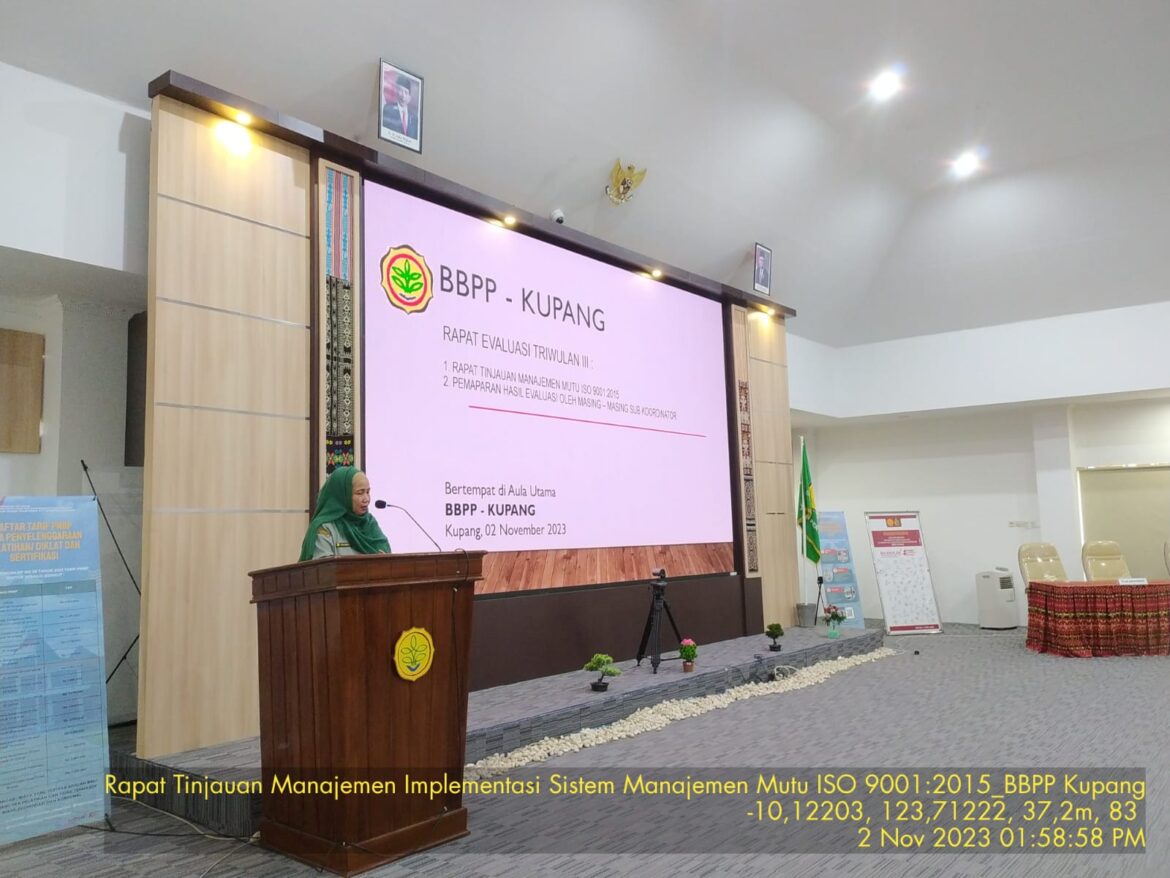 Gelar Rapat Tinjauan Manajemen Pastikan Sistem Manajemen Mutu di BBPP Kementan Sesuai ISO 9001:2015