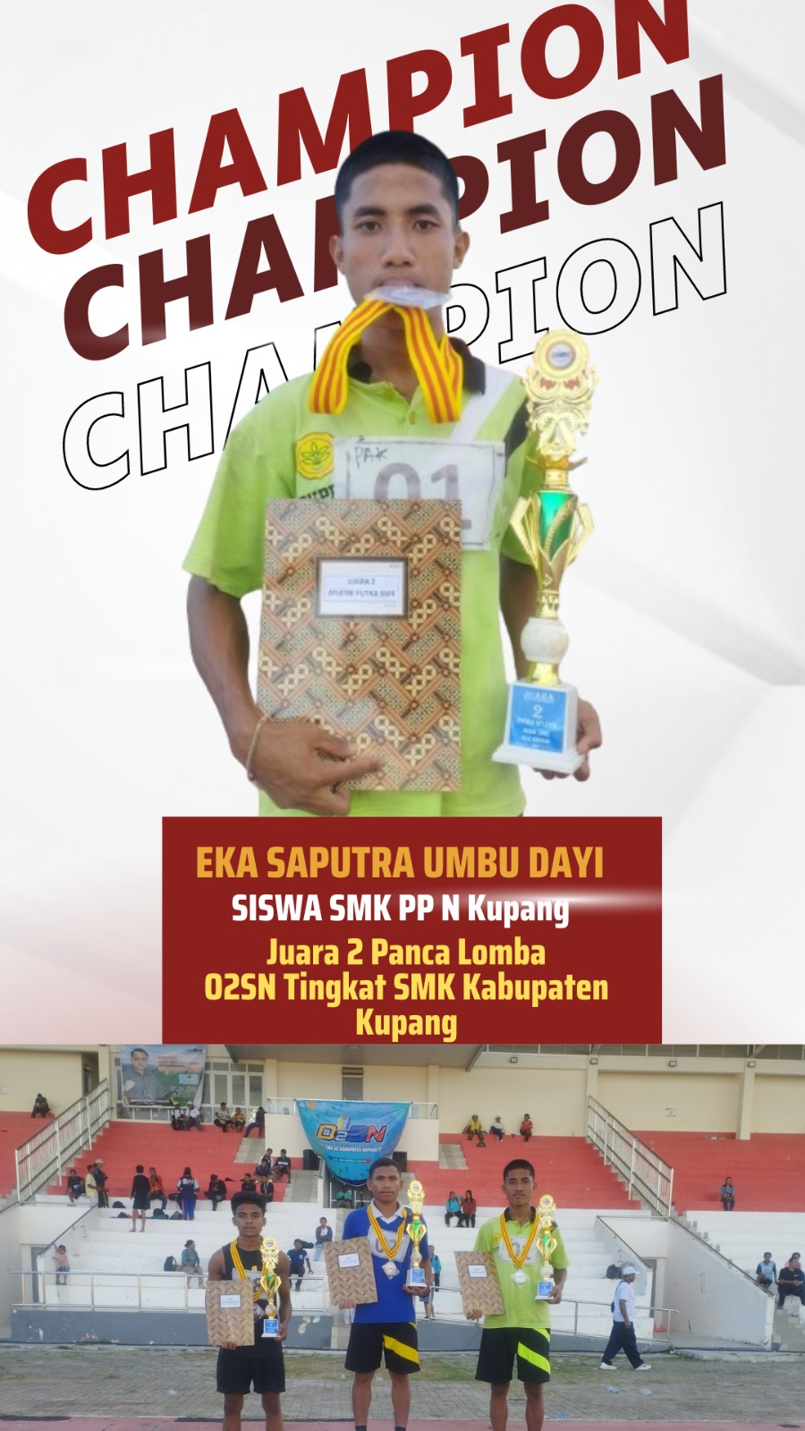 Toreh Prestasi, Siswa SMK PP Kementan Juara O2SN se-Kabupaten Kupang